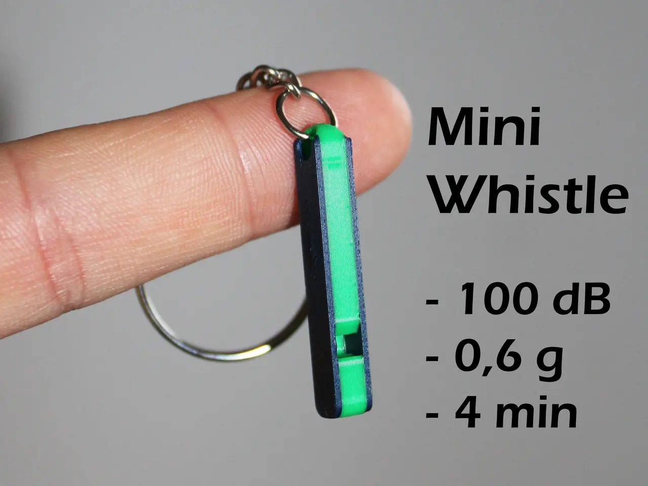 Ultra Compact Mini Whistle 100 dB on your Keychain — modelo 3D