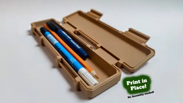 Pencil Box - Print in place - No assembly needed! — modelo 3D