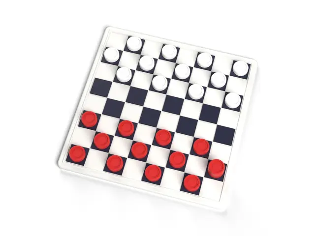 Checkers / Draughts Set - Board with Raised Squares and 24 Pieces, No Supports (OpenSCAD) — modelo 3D