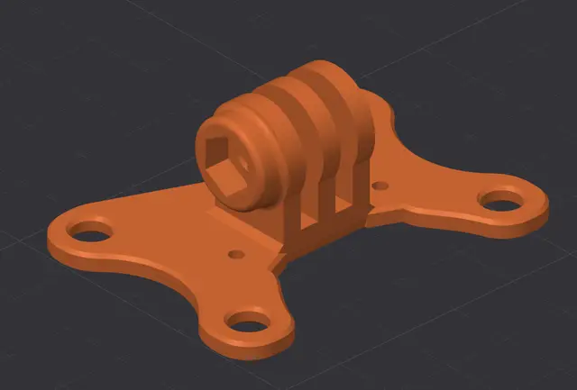 Cam mount for GEPRC Cinebot 30 (Gopro 8 9 10 11 12 & DJI Action 2) — modelo 3D