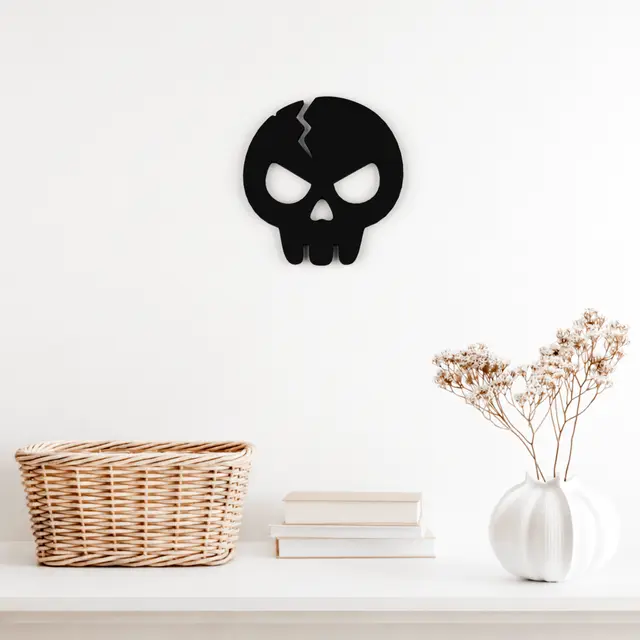 💀 CRACKED SKULL SILHOUETTE – PRINT-READY 3D MODEL — modelo 3D