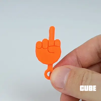 PRINT-IN-PLACE MIDDLE FINGER KEYCHAIN — modelo 3D