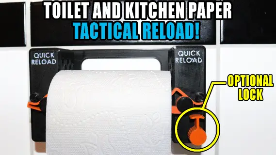 Quick Reload Toilet Paper Holder (Plans for non-3D printer owners available) — modelo 3D