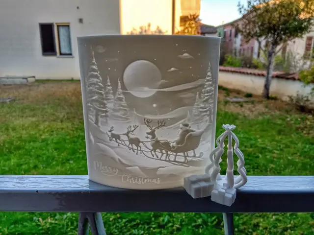Lithophane Merry Christmas - greeting card — modelo 3D