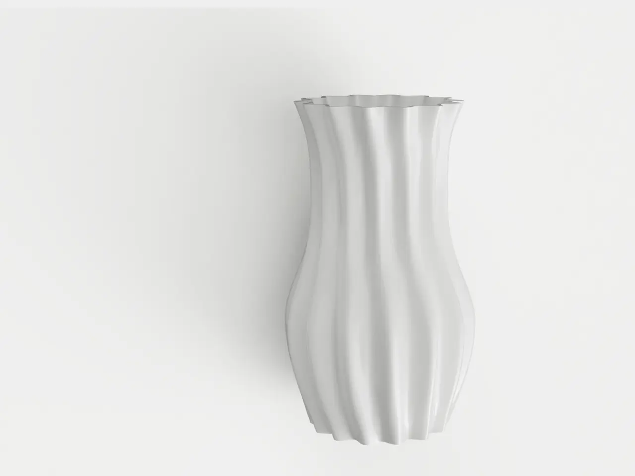 Fluted Twisted Vase – Elegant Ribbed Flower Vase, Vase Mode + Hollow Version — modelo 3D