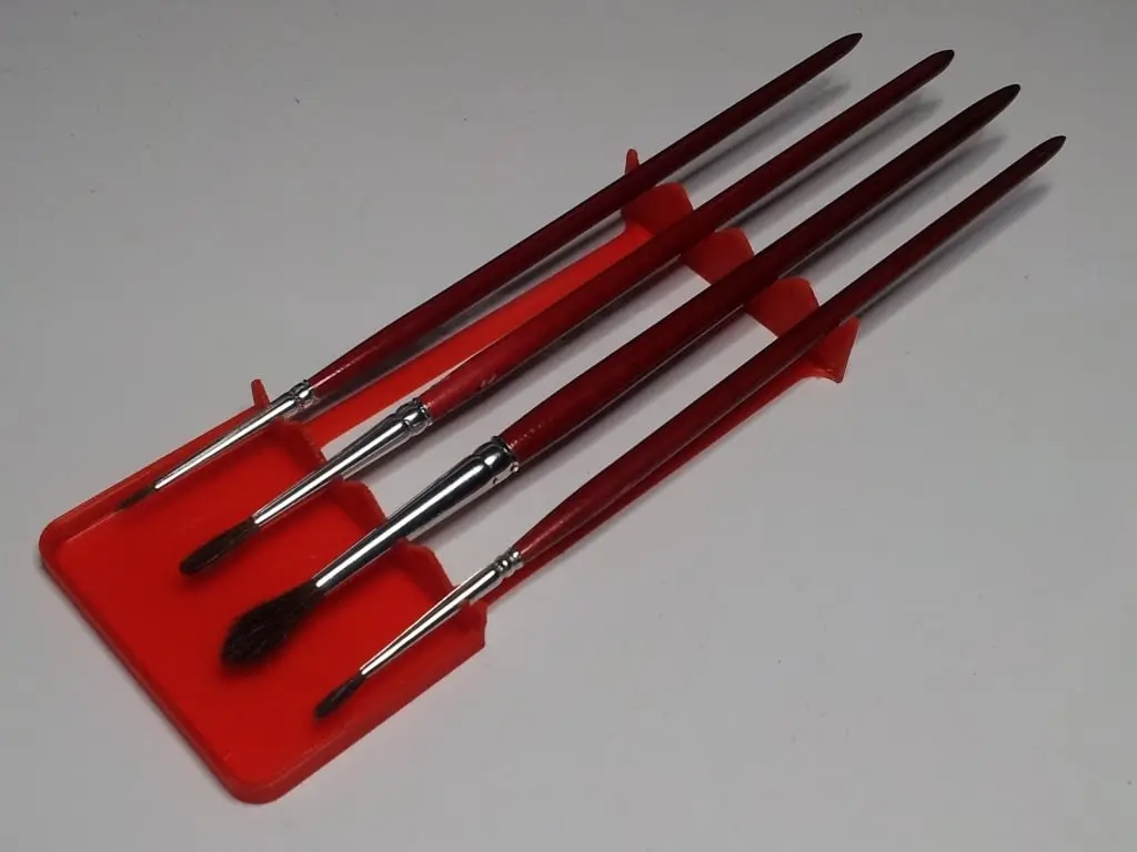 Brush holder with drip tray - Pinselablage mit Tropftasse — modelo 3D