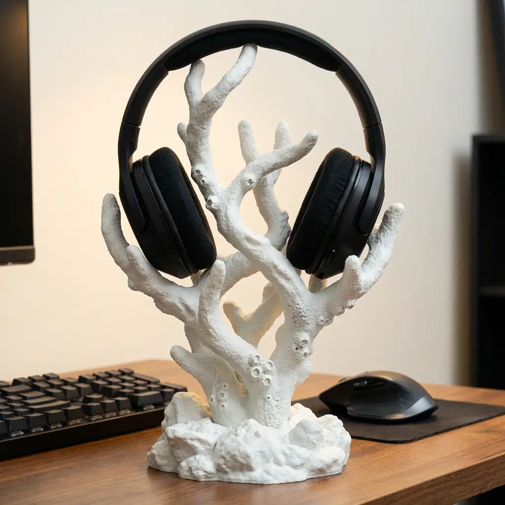 Coral Reef Headphone Stand | Aesthetic Marine Art — modelo 3D