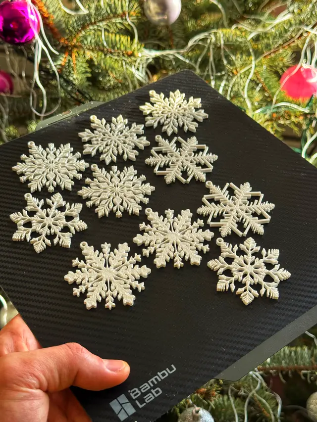 Christmas decoration set - Snowflakes — modelo 3D