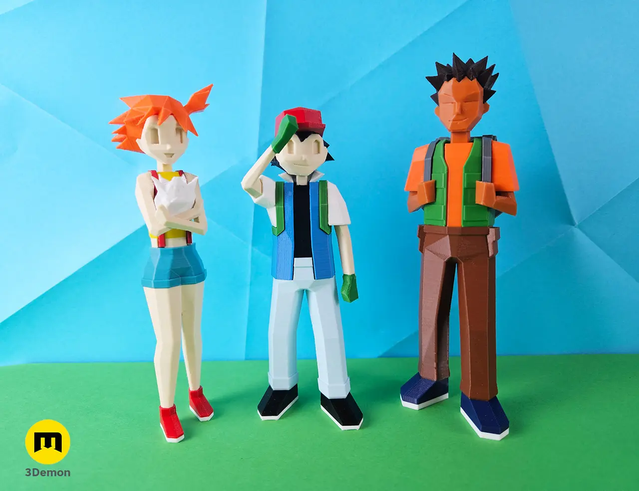 Low Poly Ash, Misty and Brock from Pokemon! — modelo 3D