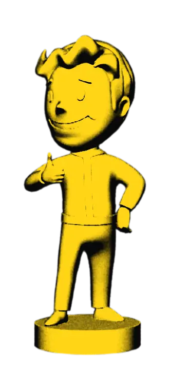 Vault Boy Bobblehead STL – Fallout Figure — modelo 3D