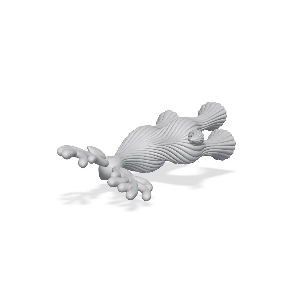 Ribbed Reindeer Christmas Figurine — modelo 3D