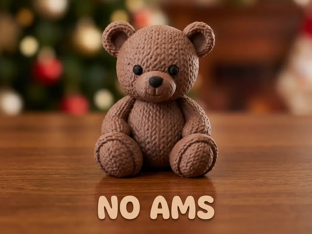 Sitzender Kuschel-Teddybär mit Maschenstruktur — modelo 3D