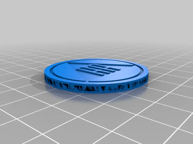 AA Alcoholics Anonymous sobriety token chip medallion (double sided, simple print) — modelo 3D