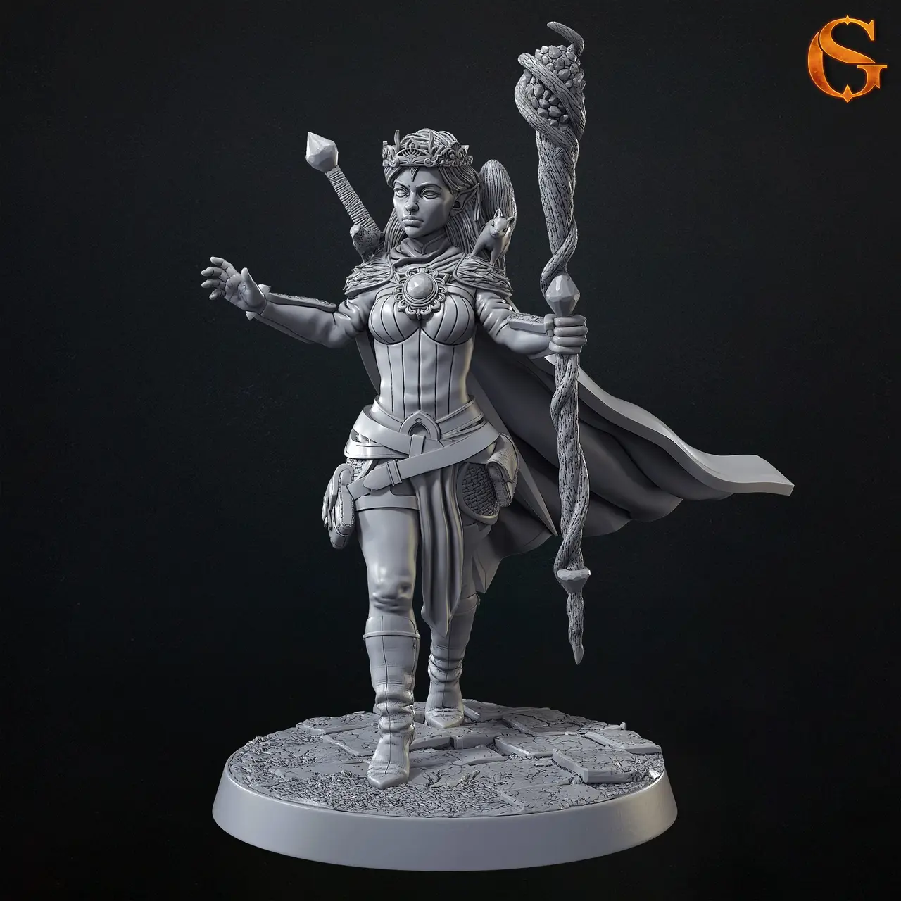 Sacred Druid Female Elf Druid | Pre-Supported — modelo 3D