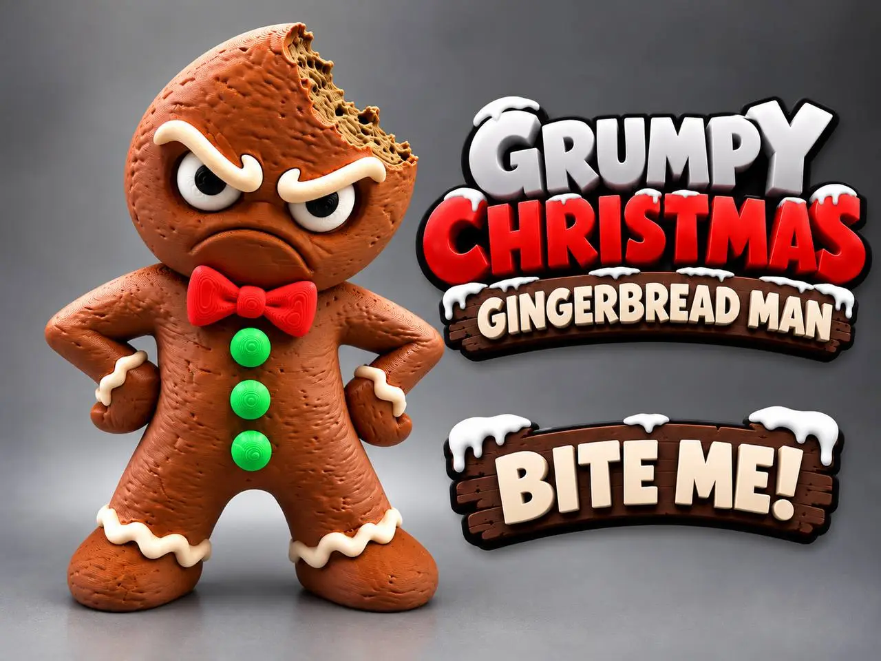 Grumpy Gingerbread Man — modelo 3D