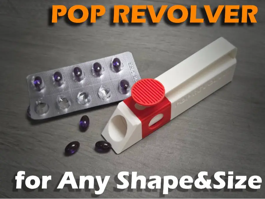 PTP Pill Pop Revolver for Any Size & Shape — modelo 3D