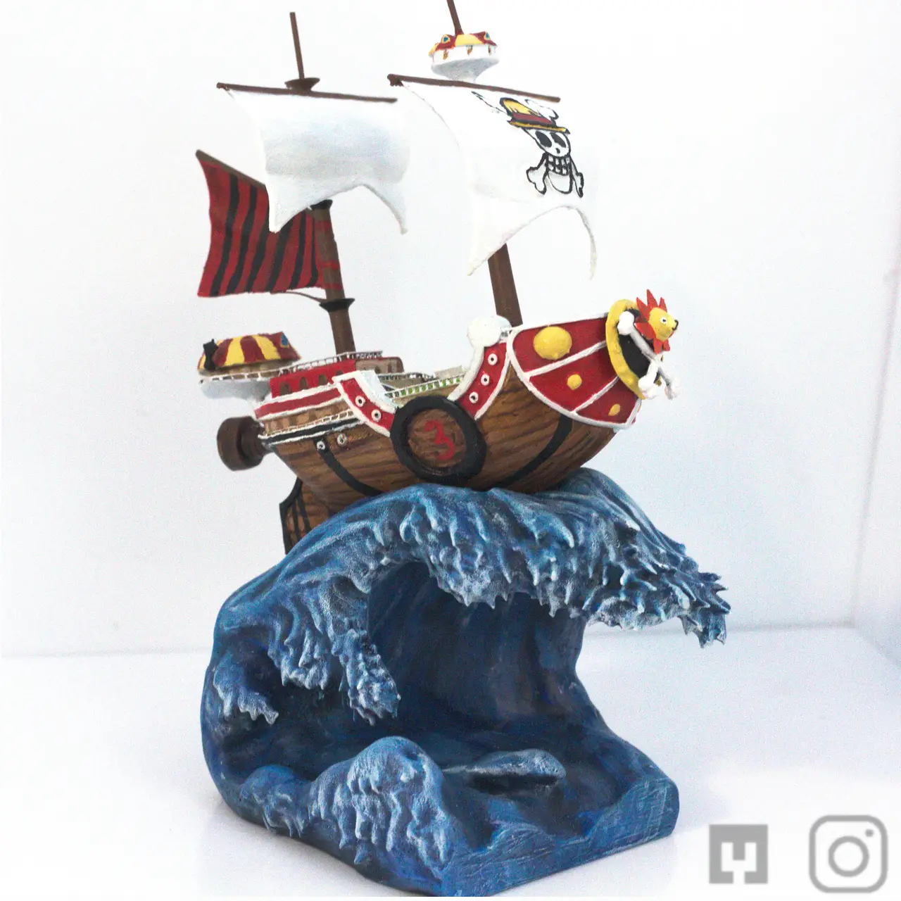 One Piece x Hokusai : Thousand Sunny on the Great Wave of Kanagawa — modelo 3D