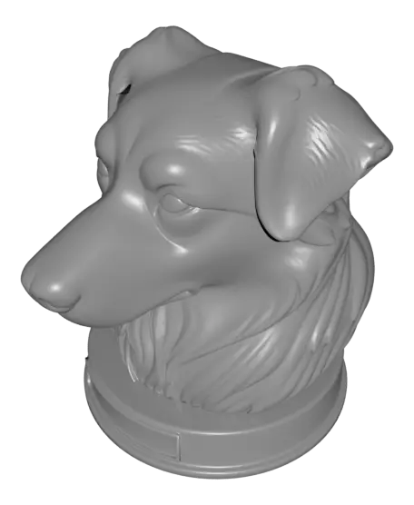 FREE - Australian Shepherd Dog Bust with Nameplate- Dog Statue - STL 3MF - 3D Printable Dog Model — modelo 3D