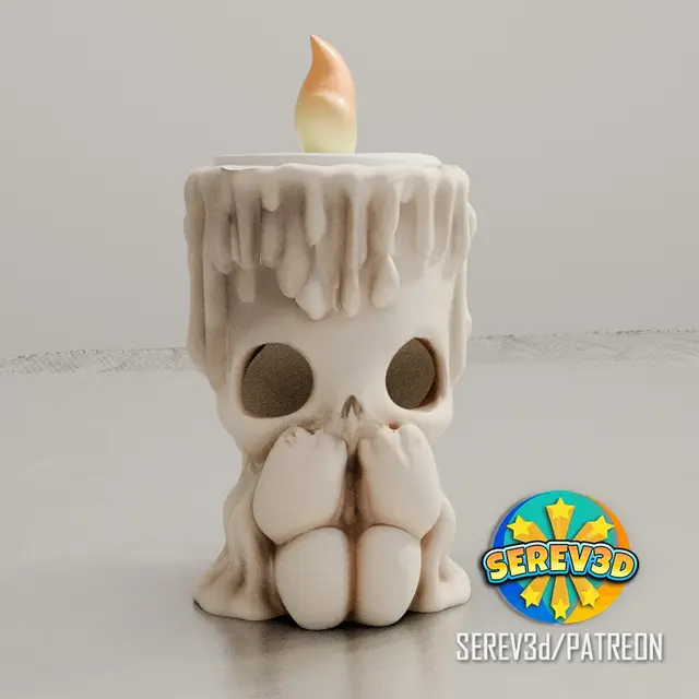 Cute Creepy Candle Holder - NO SUPPORTS needed — modelo 3D