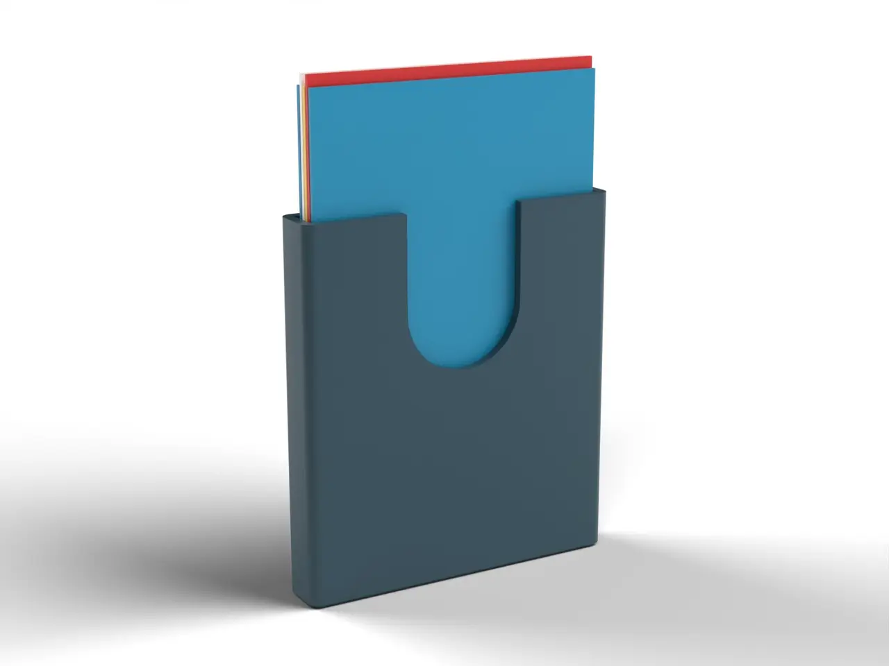 Minimalist Card Wallet - Slim Card Holder for 7 Cards with Thumb Slot, No Supports (OpenSCAD) — modelo 3D