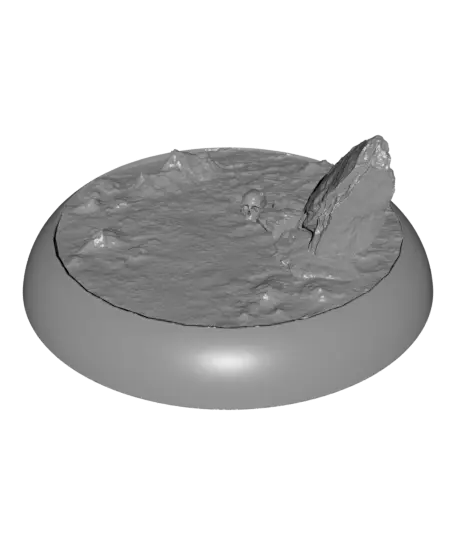 Miniature Base with Skull and Rock – Highly Detailed – 25/32/40/50 mm – 3D Printable STL — modelo 3D