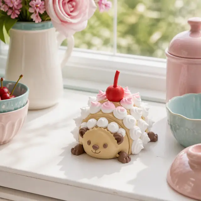 Cherry Cream Hedgehog – Sweet Flexi Fidget Toy — modelo 3D