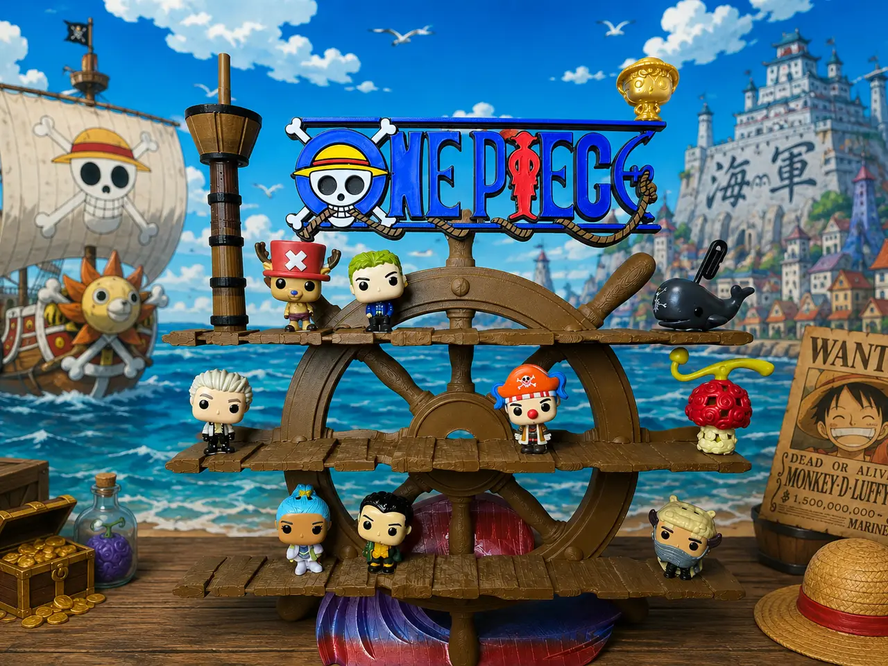 One Piece Kinder Joy Collection Display Stand — modelo 3D