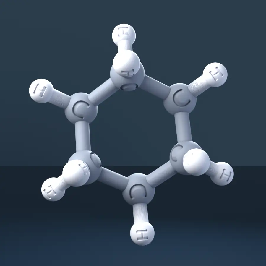 Cyclohexane 3D Molecular Model — CAS 110-82-7 — modelo 3D