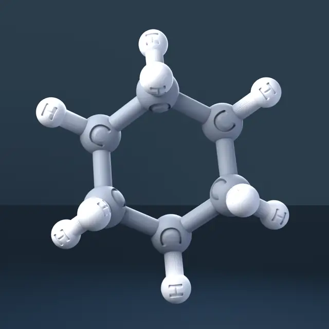 Cyclohexane 3D Molecular Model — CAS 110-82-7 — modelo 3D