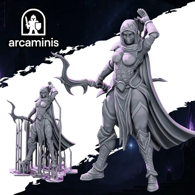 FREE FEMALE ELF ARCHER - DARK ELVES ELF ARMY - 32MM SCALE - FANTASY — modelo 3D