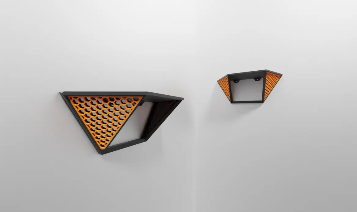 Floating Honeycomb Display Shelves — modelo 3D