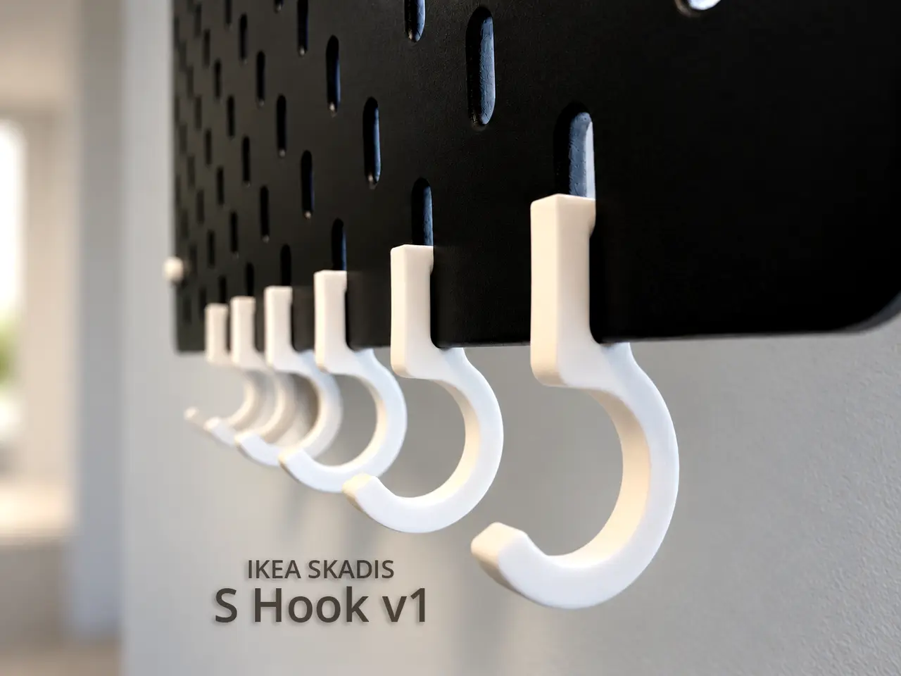 S字フック（IKEA SKADIS用） — modelo 3D