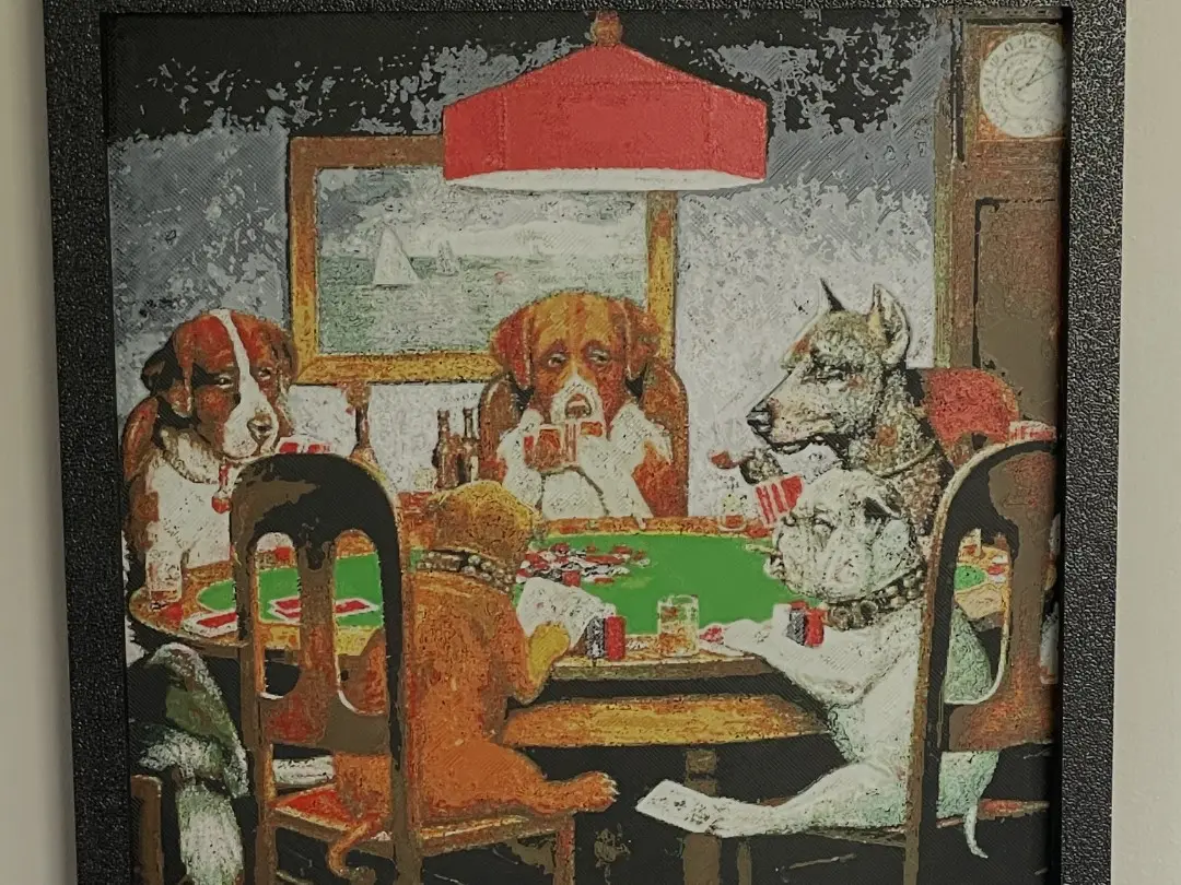 Dogs Playing Poker - Filament Painting — modelo 3D
