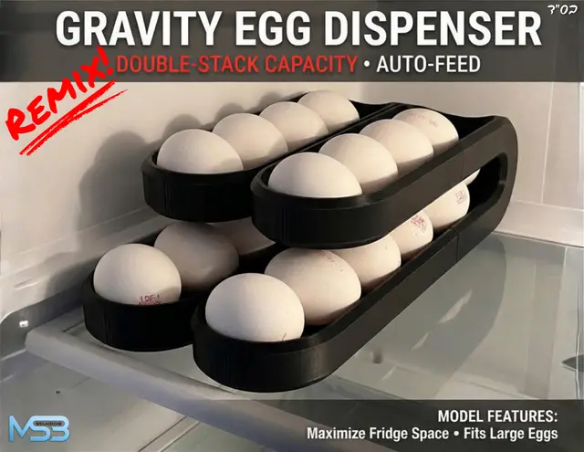 The Twin-Track Gravity Egg Dispenser (Higher Capacity Remix) — modelo 3D