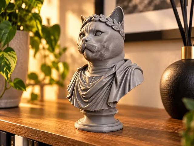 Busto di Gatto Imperiale Fantasy — modelo 3D