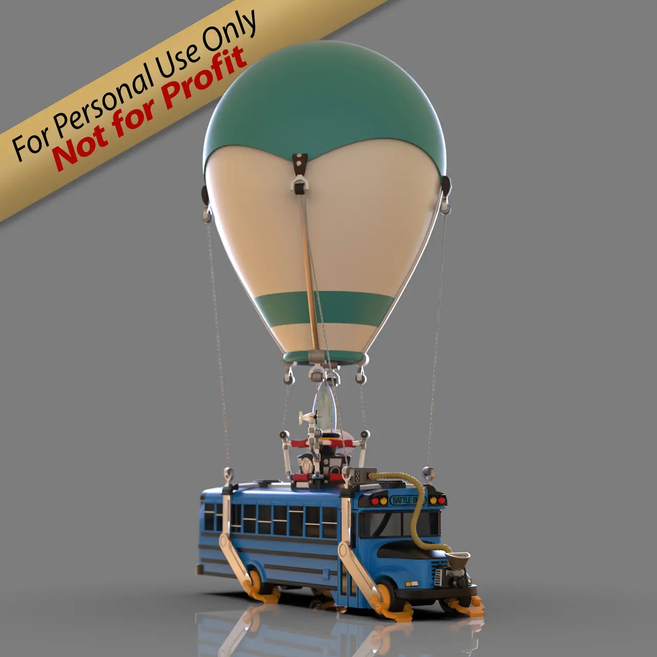 Fortnite Battle Bus — modelo 3D