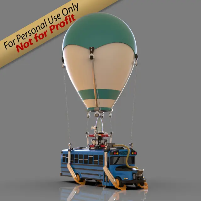 Fortnite Battle Bus — modelo 3D
