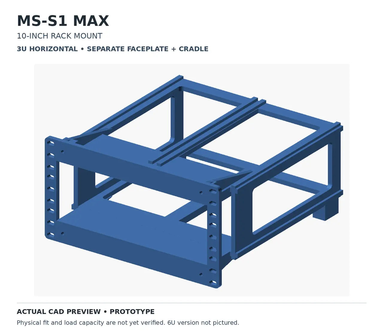 MINISFORUM MS-S1 MAX 10-Inch Rack Mount | 3U Horizontal & 6U Vertical — modelo 3D