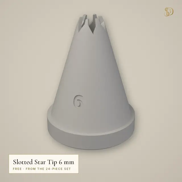 Slotted Star Piping Tip 6 mm – Free Classic Bakery Star Nozzle (from the 24-Piece Set) — modelo 3D