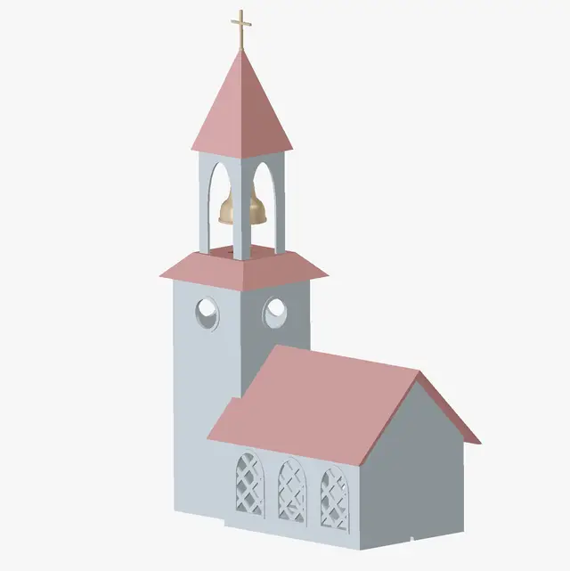 Swedish Christmas Church - Lit with IKEA Kapplake or Tea Candle — modelo 3D