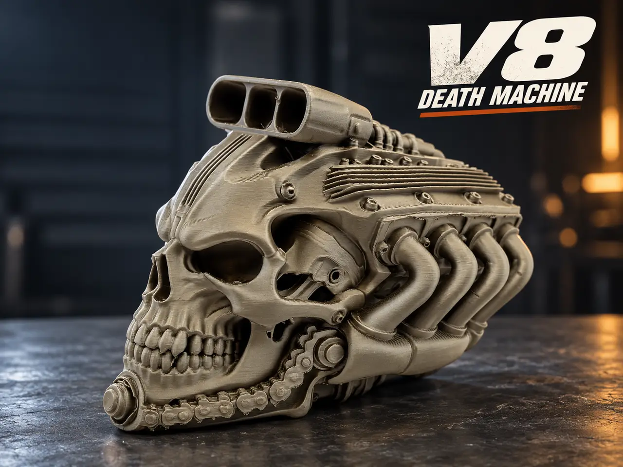 V8 Engine Skull - Death Machine — modelo 3D