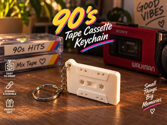90s Keychains Collection - #05 Tape Cassette — modelo 3D