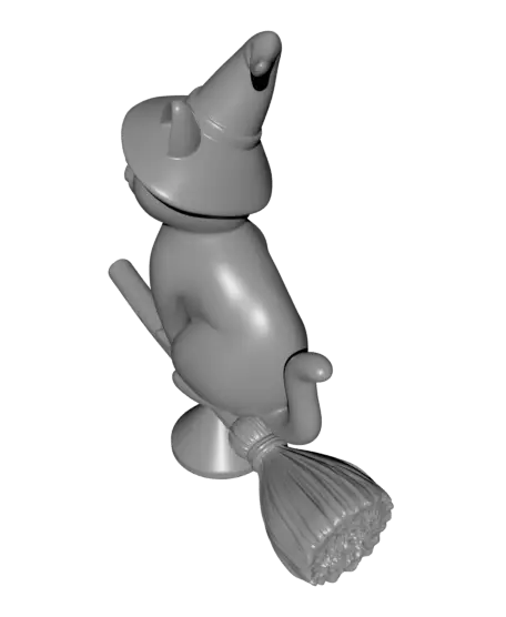 Witchy Cat Figurine – Magical Halloween Decor — modelo 3D