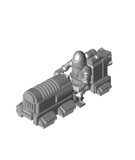 FHW: DAIRR Helmet Trooper on Jet bike — modelo 3D
