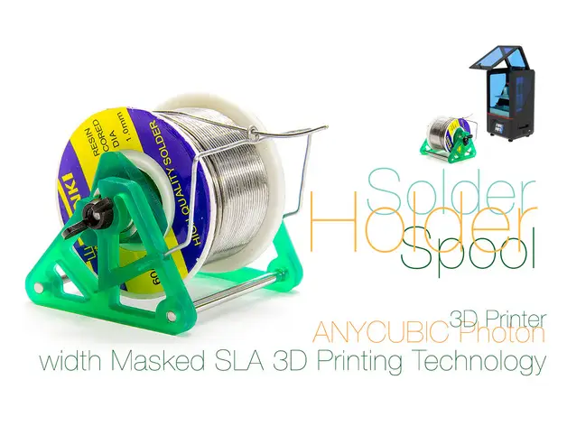 Solder Spool Holder width Masked SLA 3D Printing — modelo 3D