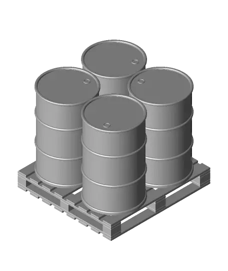 4 barrel Pallet — modelo 3D