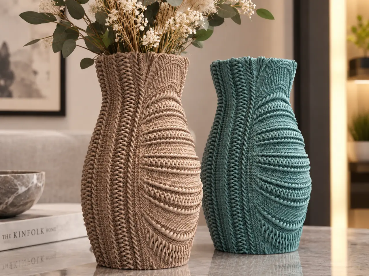 Woven Texture Decorative Vase — modelo 3D