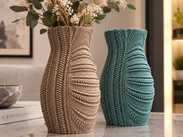 Woven Texture Decorative Vase — modelo 3D