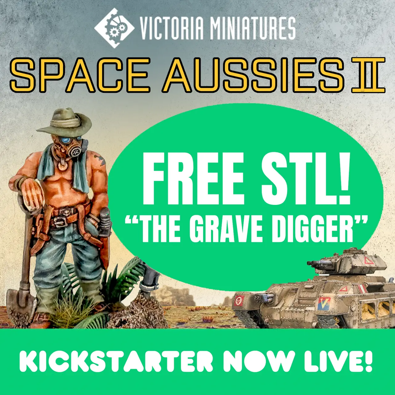Space Aussies "Grave Digger" Free STL — modelo 3D