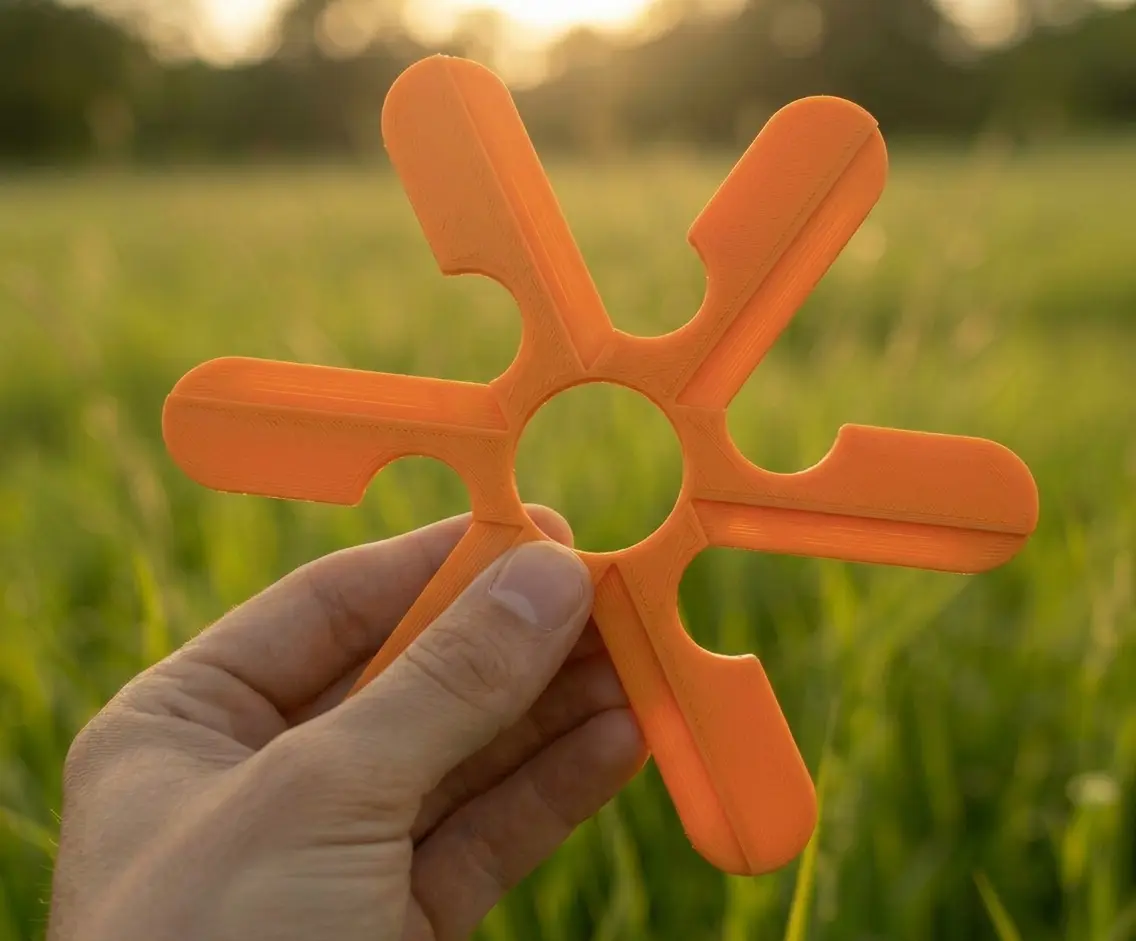 Lightweight Boomerang V2 (6-Winged) – Under 10g, 30+ Min Flight and center hole — modelo 3D